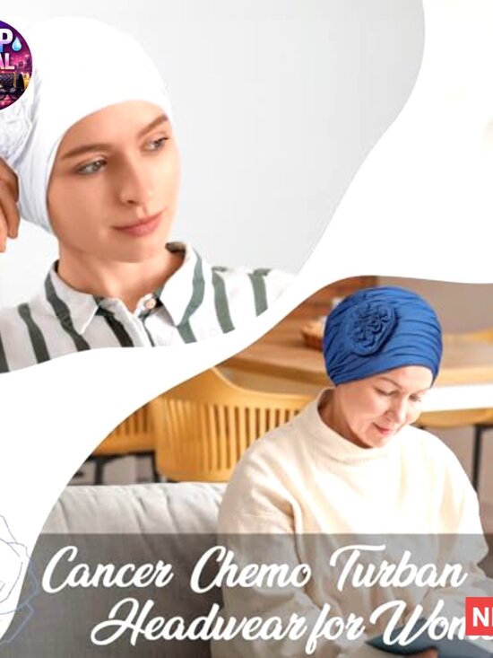 Cotton Spandex Chemo Headwear Set of 4 Beanies Elastic Hair Wraps main image 5